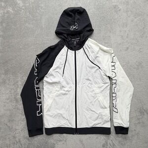 Under Armour Hoodie Women S Black White Full Zip Hooded Lined Graphic Breathable